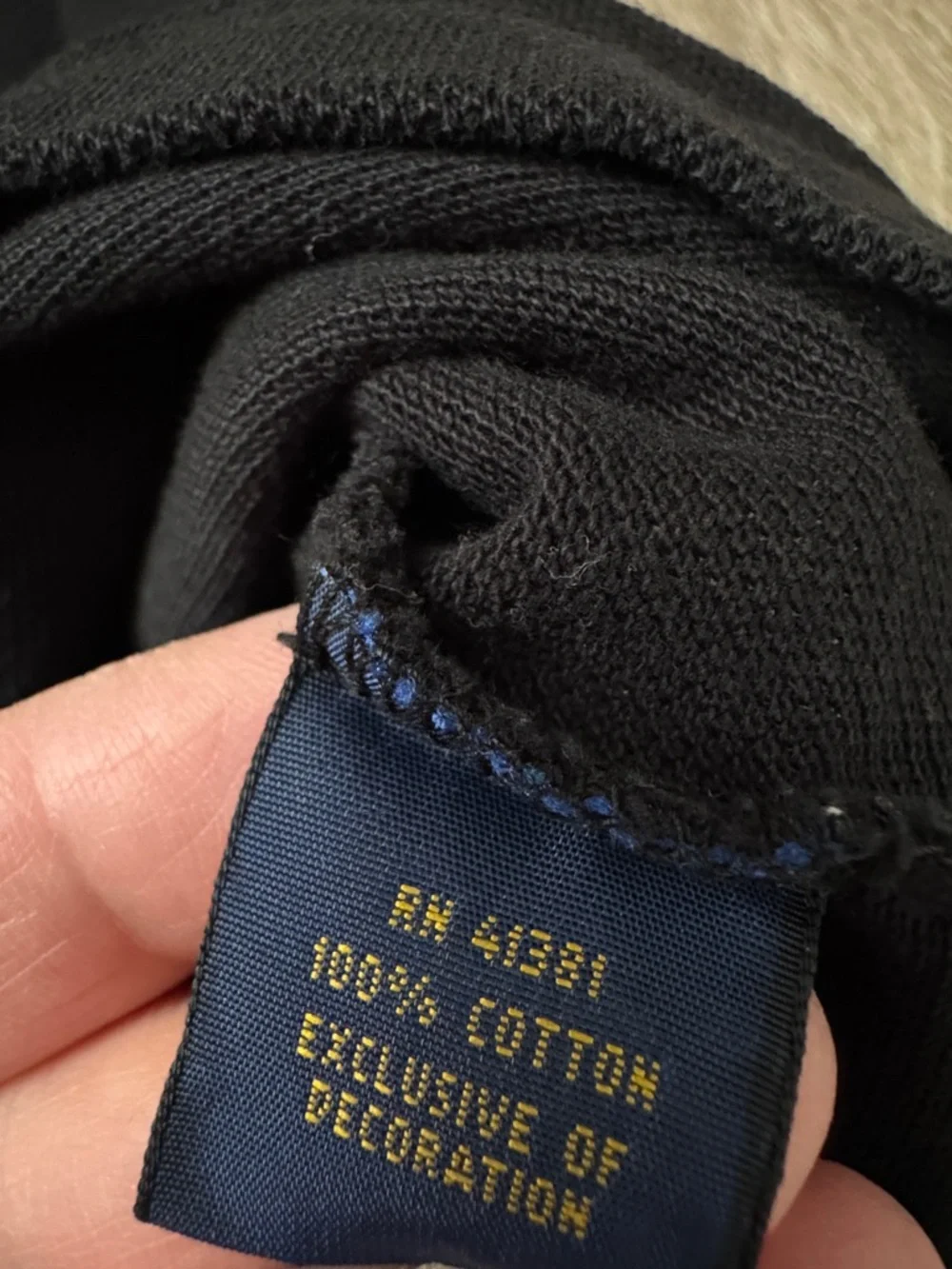 Polo Ralph Lauren Girl Unisex Black Polo with White Pony Logo - Kids Size 10/12